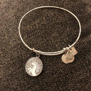Alex and Ani Unicorn Charm Bangle Silver